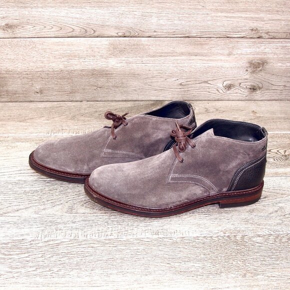 * NIB * $425 Allen Edmonds CYRUS Chukka 9 D Grey Suede * add $15 AE Cedar Trees